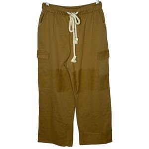 Time After Time Mustard Rope Tie Wide Leg Sweatpants
